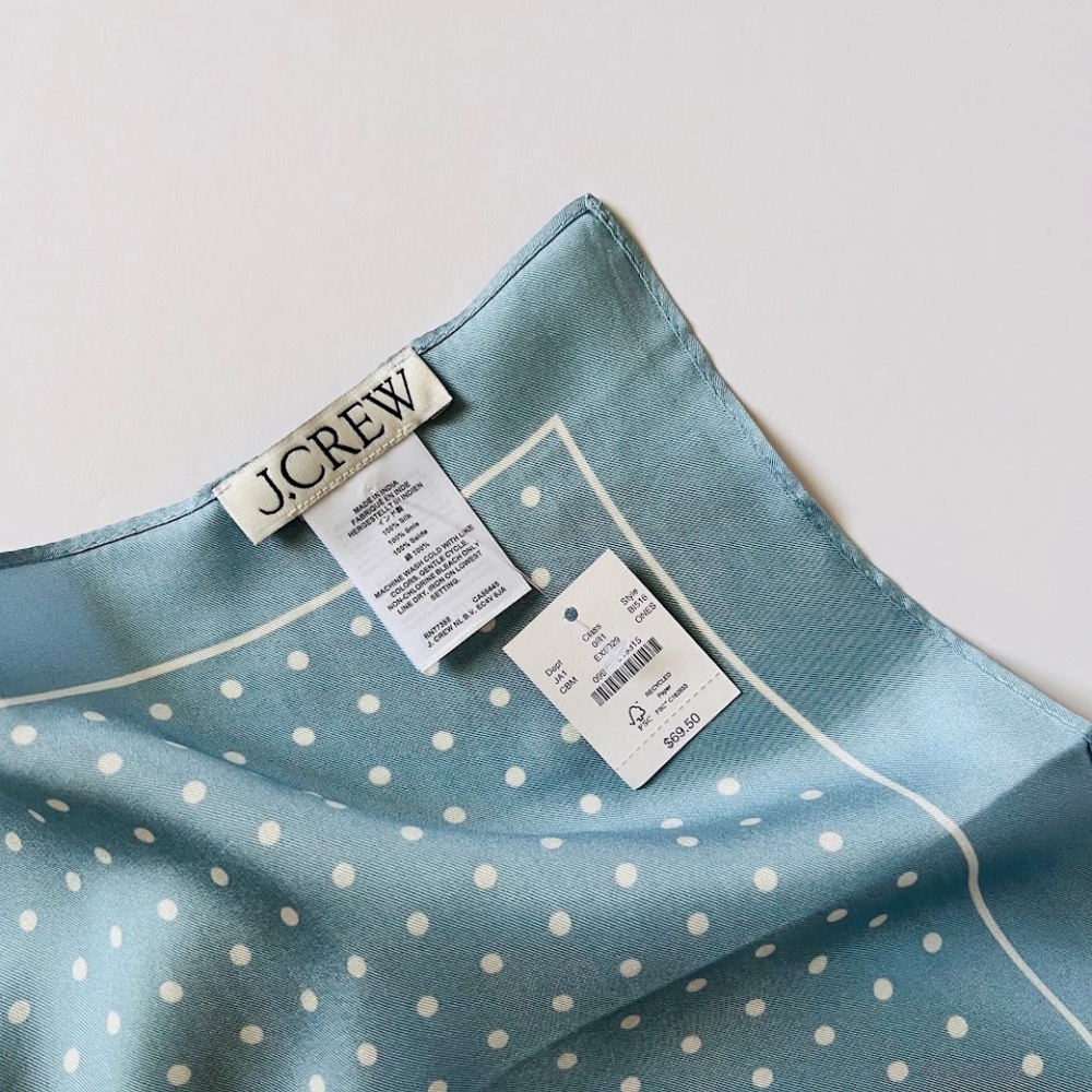 NWT J. Crew Oversized silk bandana Scarf - Picture 3 of 3